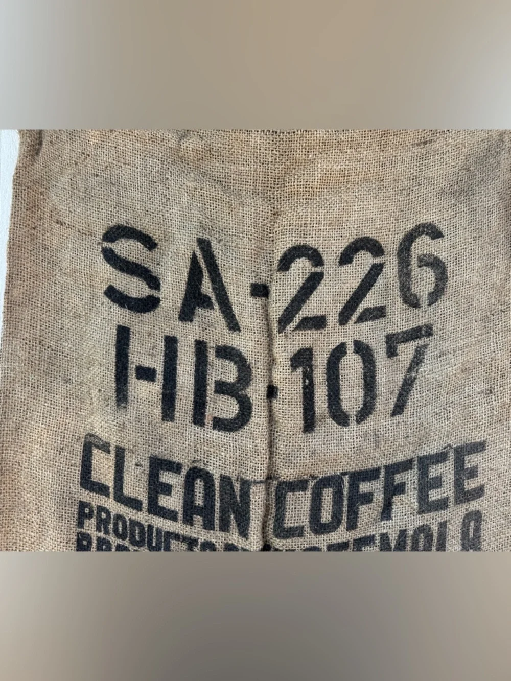 Vintage Guatemalan Burlap Coffee Sack – Rustic Farmhouse Decor